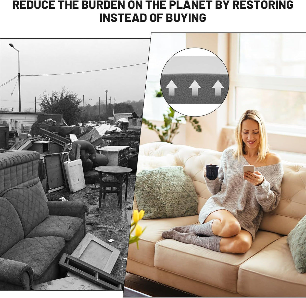 đïž SISTA DAGEN - KĂP 2 FĂ
3! âš Couch Stöddyna för HĂ€ngande SĂ€ten - Högdensitets Skum med Nedslipad Bas för BĂ€ttre Komfort & Ryggstöd đ đ«