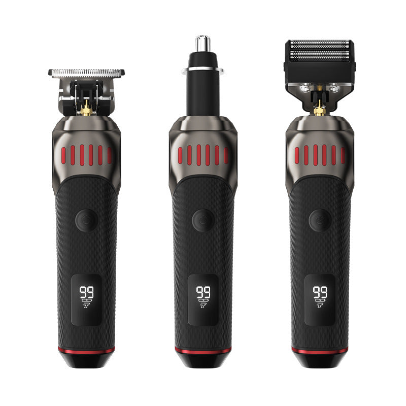 đ50% RABATT!đ§Luxe 3-i-1 professionell vĂ„rdset för mĂ€n - T-skĂ€rmaskin, folieklippare & nĂ€sborstrimmer - Med LED-display & USB-laddbar
