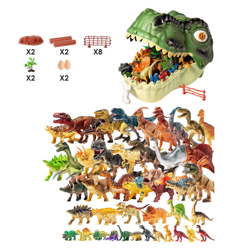 đŠ The Toy That Tidies Itself â T-Rex Head Storage Box with 12 Lifelike Dinos. 50% Off. UK Stock