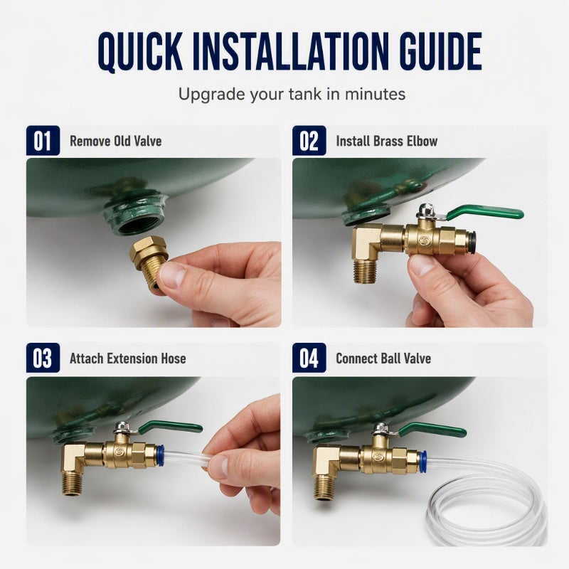 🔧 50% RABATT!!!💦 Universellt dräneringsventilkit för luftkompressor, enkel installation och dränering🚰✨