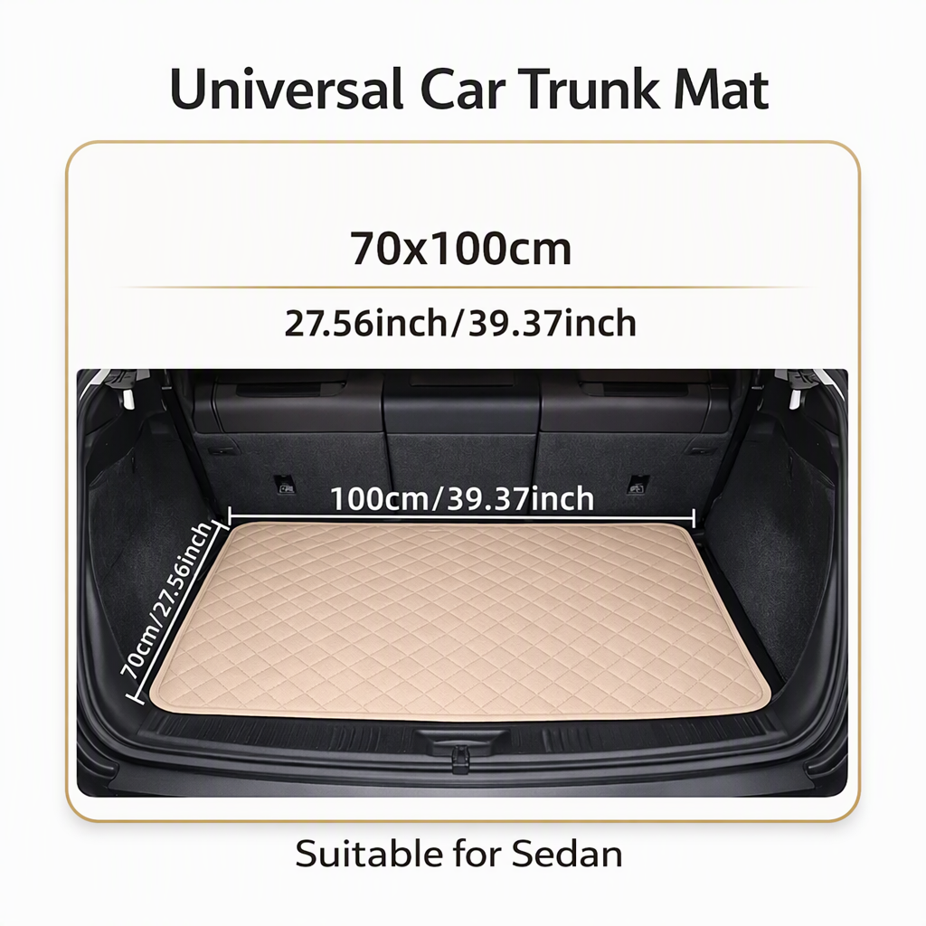 đ 50 % RABATT NU! đ§ł Universell bagagerumsmatta i PVC-lĂ€der 100x70 cm â stöttĂ„lig & lĂ€tt att rengöra för sedaner och SUV:ar đĄïž
