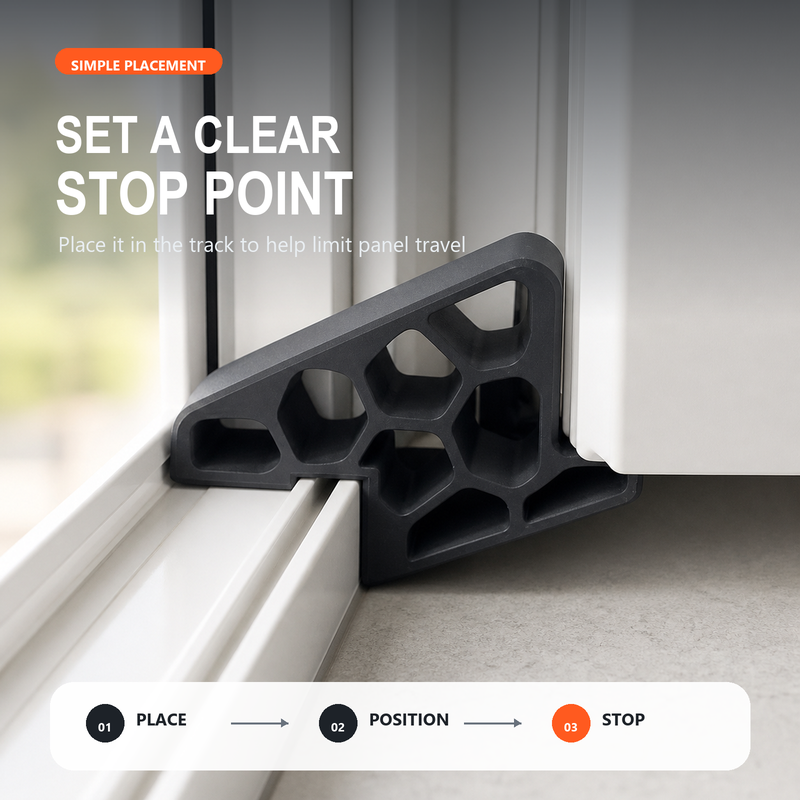 🚪 50 % RABATT NU! 🛡️Secure Track Door Stop – säker dörrstopp, stötdämpande & minimalistisk design – perfekt för skjutdörrar, fönster och balkongdörrar ✨🏠