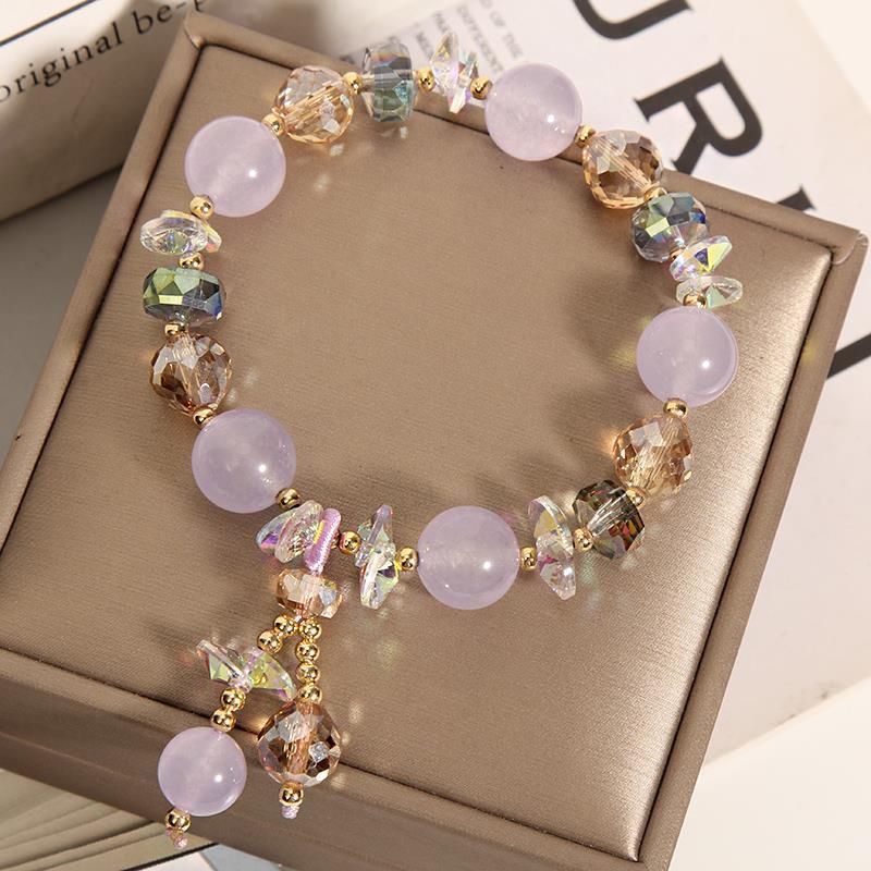 Armband med vattendroppar av naturlig ametist