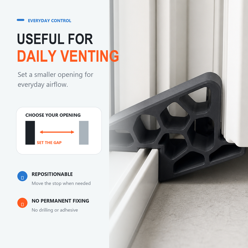 🚪 50 % RABATT NU! 🛡️Secure Track Door Stop – säker dörrstopp, stötdämpande & minimalistisk design – perfekt för skjutdörrar, fönster och balkongdörrar ✨🏠
