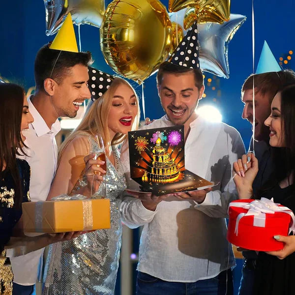 🎵 60% RABATT! 🎂 3D Popup-Musikalisk Födelsedagskort – Lyser, Spelar Sång & Överraskande Popup 🎁