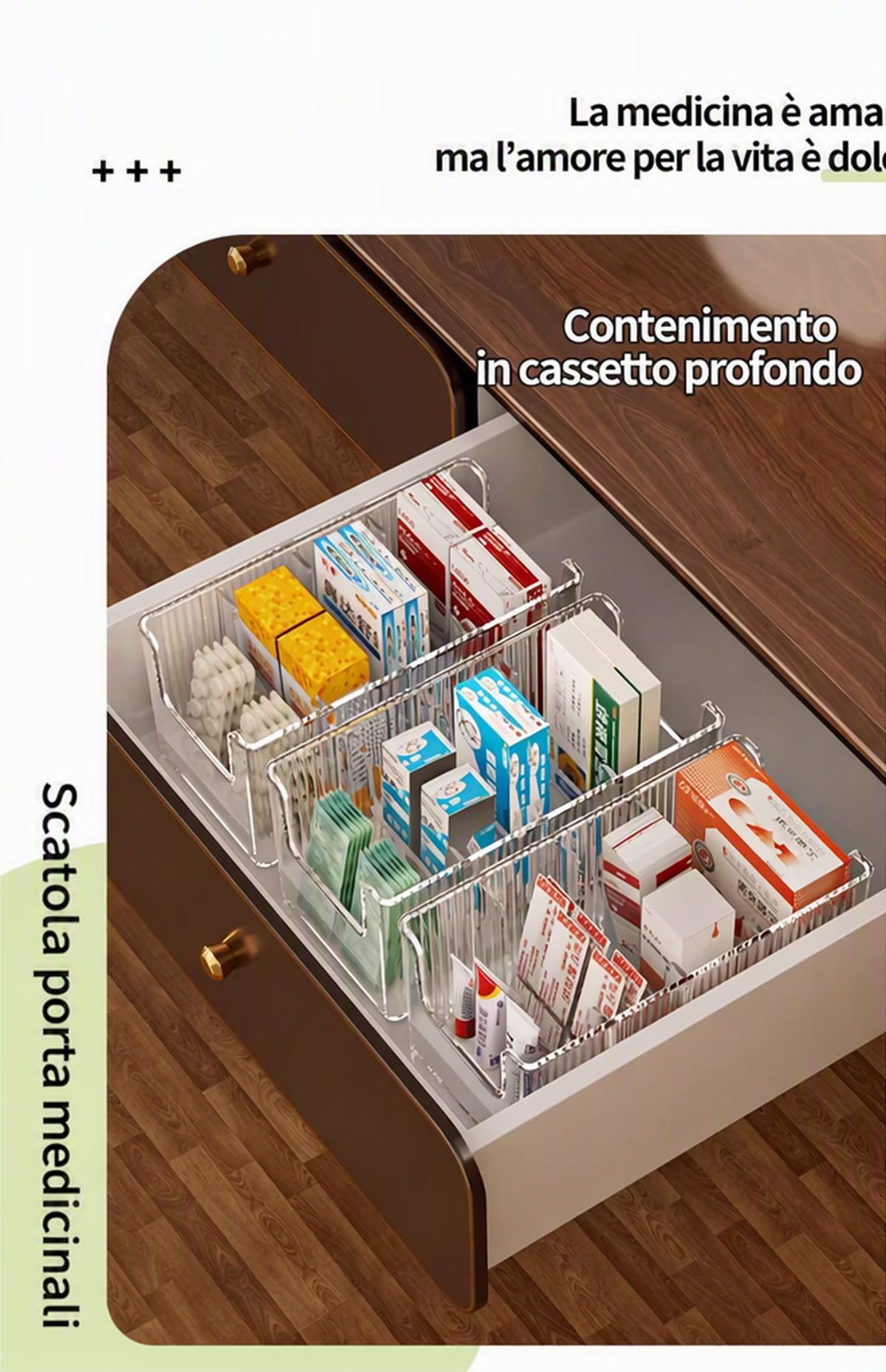 🔥 Utdragbar transparent medicinorganiserare – teleskopisk 24,5–43 cm 💊🗄️