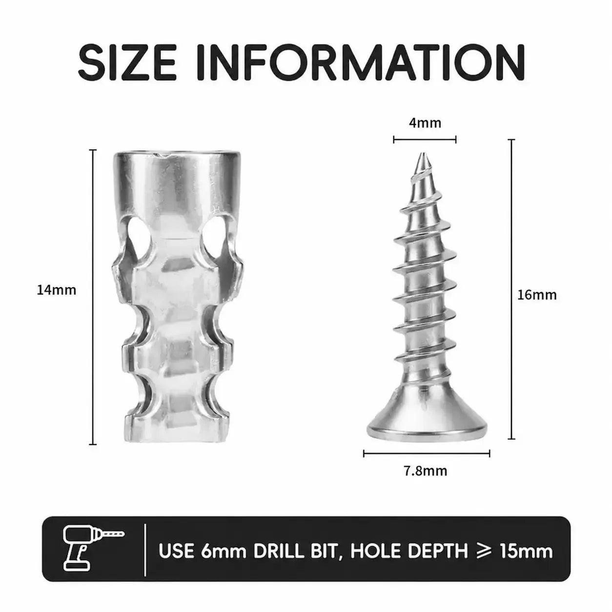 🛠️🔩Sats med självborrande gipsankare med skruvar🪨 Tillbehör för enkel väggmontering
