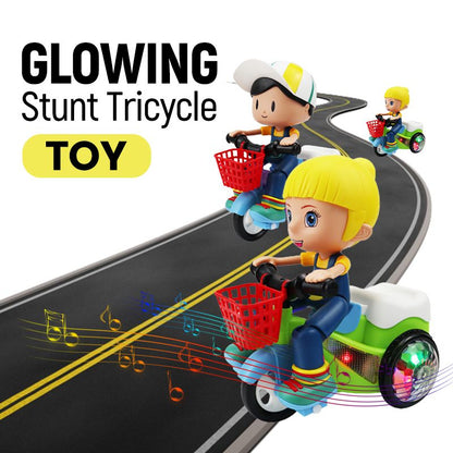 🚗 50 % RABATT! ✨ Ger barnen rolig lek – lysande trehjulig stuntleksak, spännande stuntfunktion, ljus‑effekt, slitstark