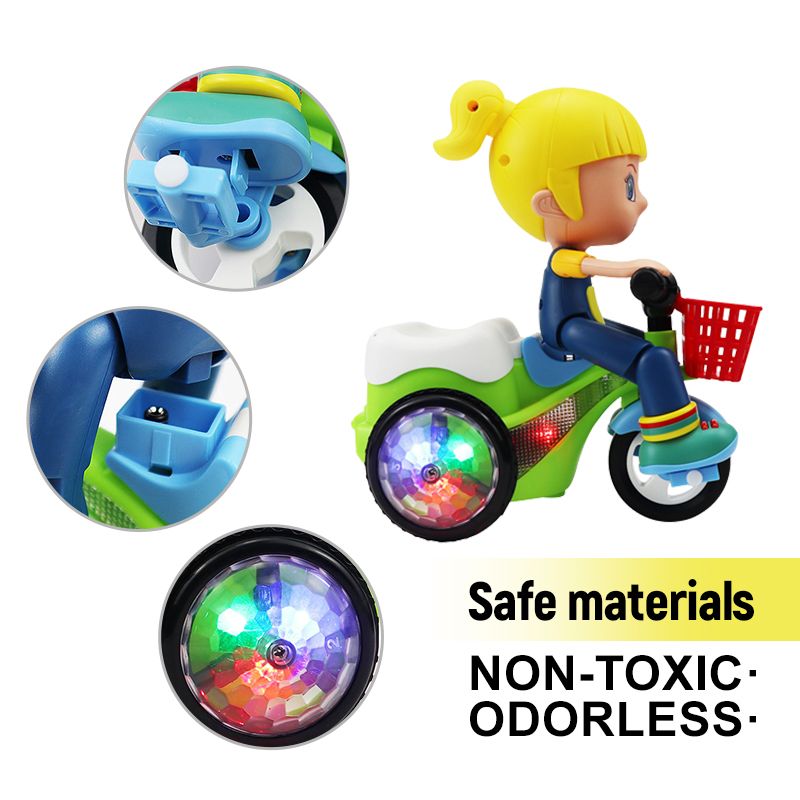 🚗 50 % RABATT! ✨ Ger barnen rolig lek – lysande trehjulig stuntleksak, spännande stuntfunktion, ljus‑effekt, slitstark