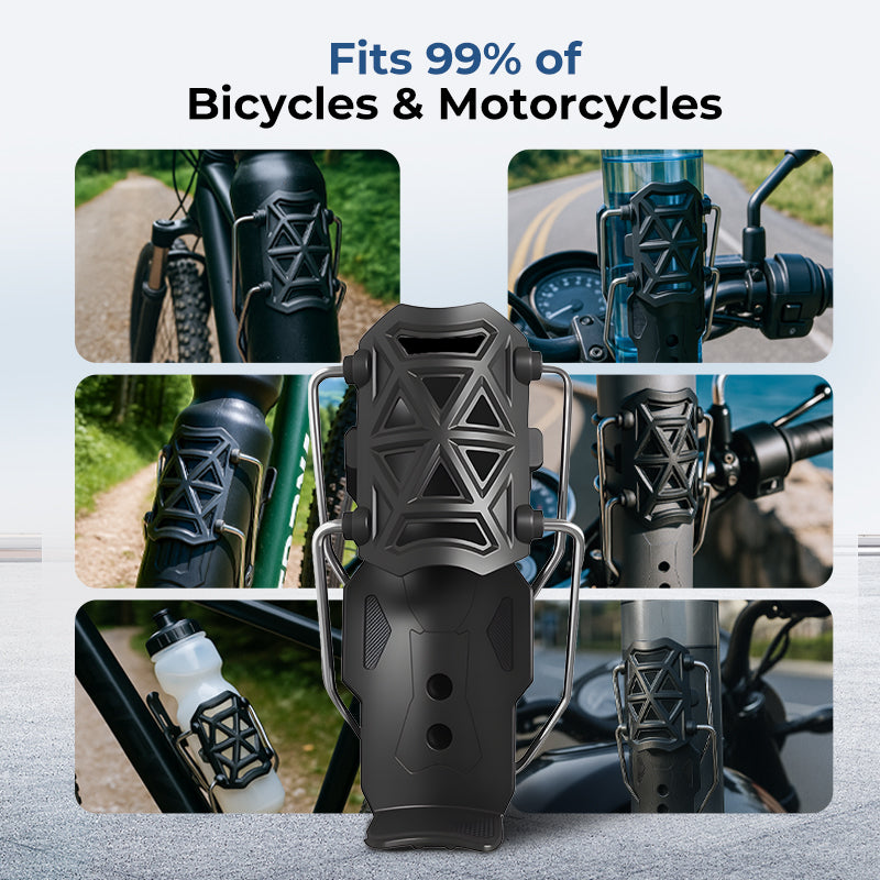 🚲 50 % RABATT NU! 🥤 Anpassningsbar cykelflaskhållare – flexibel gitterstruktur, 360° rotation & verktygslös montering ✨