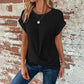👗 50 % RABATT JUST NU! 🦇 Sommar-T-shirt för damer med virkade fladdermusärmar – Boho-virkning, luftiga ärmar och lätt material – Perfekt för varma dagar och en avslappnad stil ☀️
