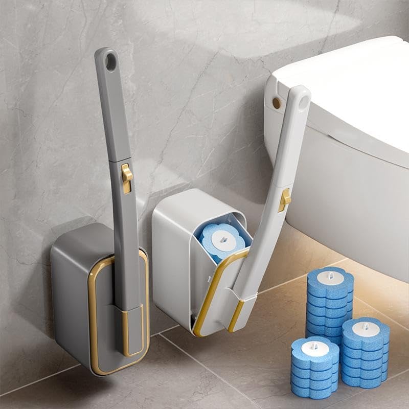 🏆 Försäljningen överstiger 50 000 enheter! 🚽💦 Innovativ uppsättning engångstoalettborstar med väggfäste ✨