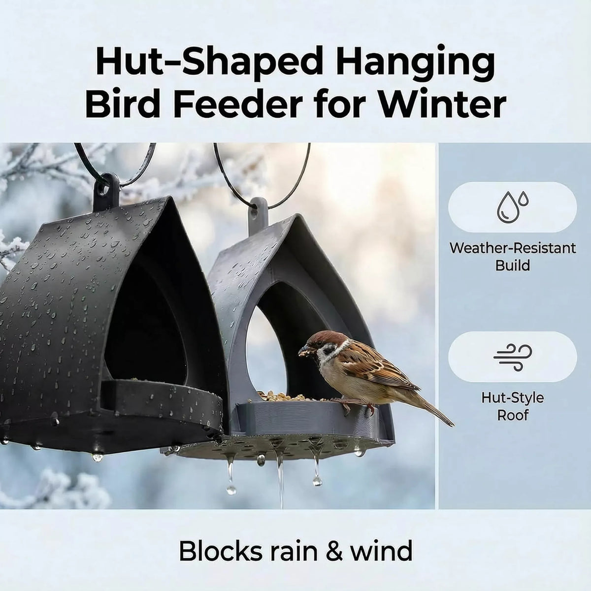 📢 55 % rabatt ⏰ Hängande fågelmatare med tak – Enkel observation, skyddad mat och hållbar design! 🐦🌧️