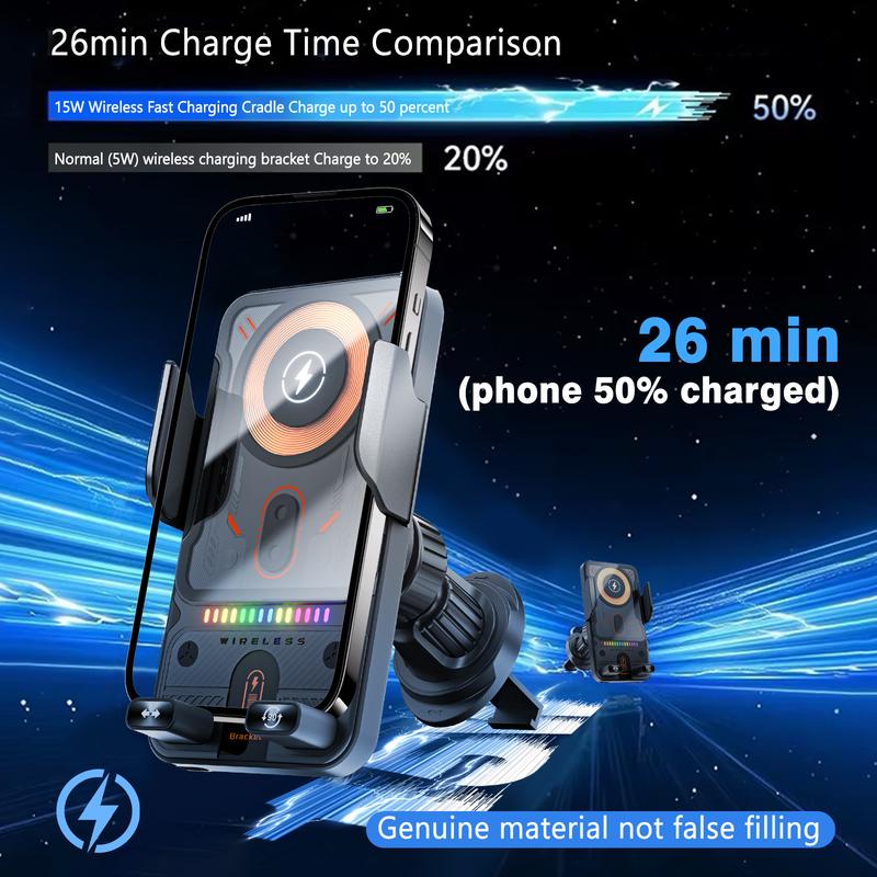 🚗 50% RABATT! 📱 2-i-1 Bilhållare & Trådlös Laddare – Roterbar Magnetisk Fäste, Snabbladdning & Universell Kompatibilitet 🔋