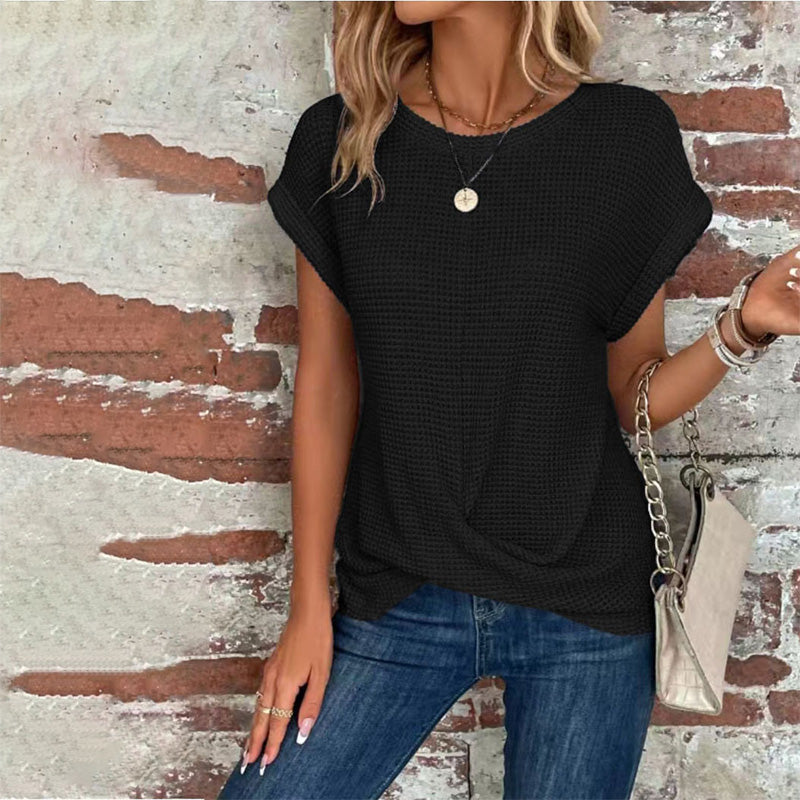 👗 50 % RABATT JUST NU! 🦇 Sommar-T-shirt för damer med virkade fladdermusärmar – Boho-virkning, luftiga ärmar och lätt material – Perfekt för varma dagar och en avslappnad stil ☀️