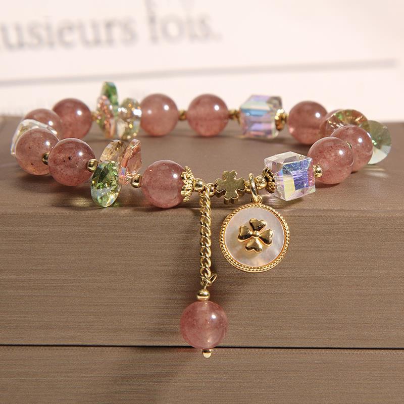 Armband med vattendroppar av naturlig ametist