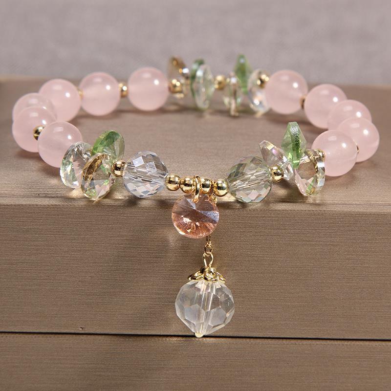 Armband med vattendroppar av naturlig ametist
