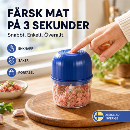 ⚡ 50% RABATT NU! 🔪 Kraftfull Minihackare – Sladdlös & USB-C Laddning – Perfekt för Snabb Matförberedelse – Enkel att Använda & Rengöra 🍲