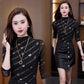 Fashion Luxury Pattern Half-high Neck Women's Top