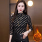 Fashion Luxury Pattern Half-high Neck Women's Top