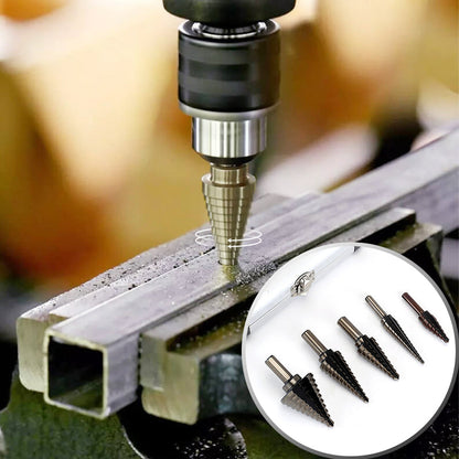 ⚙️ 50 % RABATT 🗼 Pagodaformad borrsats med aluminiumförvaringslåda, skarpa borrar, perfekt för olika borrjobb 🧰