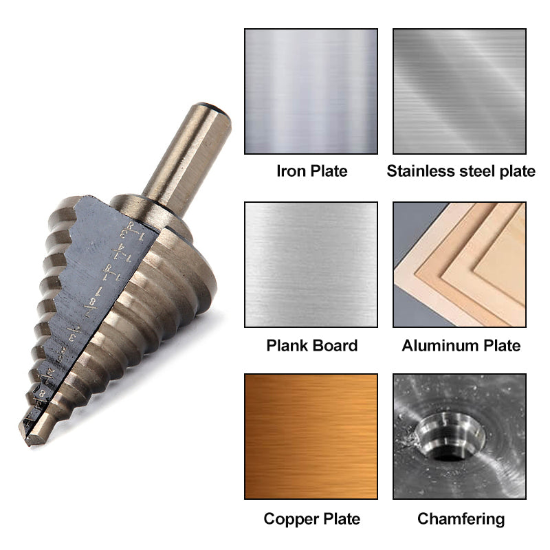 ⚙️ 50 % RABATT 🗼 Pagodaformad borrsats med aluminiumförvaringslåda, skarpa borrar, perfekt för olika borrjobb 🧰