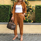 🌸 Frühjahrsneuheit 👗🌸Damen Baumwoll-Leinen Bluse und Hose langarm Set