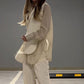 Fashion Patchwork Irregular Lace-Up Shirt & Pants Two-Piece Set