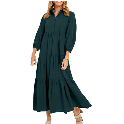 🔥Limited Time 50% OFF🔥Women's Plus Size Casual Lapel Long Dress