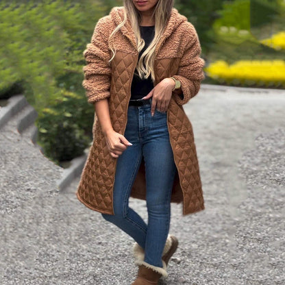 🔥 Women's Cozy Quilted Sherpa Coat with Hood