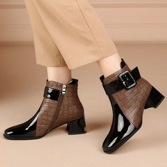 Women's High-Gloss Ankle Boots