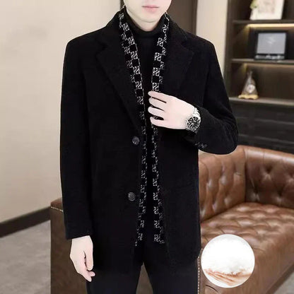 🔥Big Sale🔥Men’s Stylish Notched Lapel Winter Tweed Jacket with White Duck Down Lining