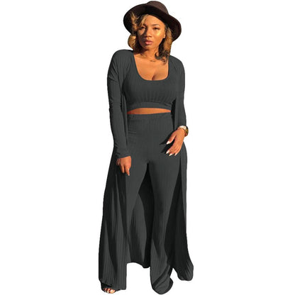 🔥Early Black Friday Sale:32% OFF🔥Women’s Stretch Knitted Tank Top High-waist Leggings and Long Cardigan 3-piece Set