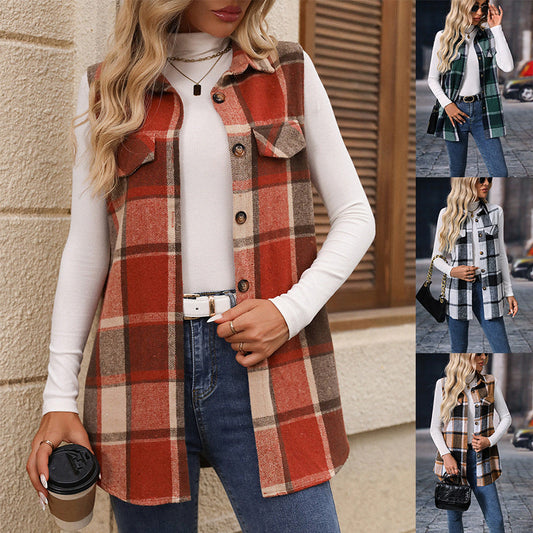 🔥Winter Hot Sale 49% Off 🎉Women’s Button-Down Plaid Vest🎉Free Shipping