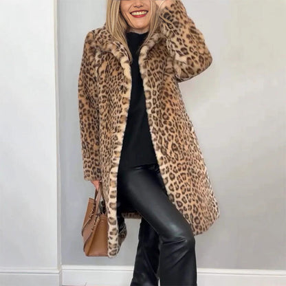 🎉Winter Hot Sale 49% Off🌹Women's Leopard Print Mid-Length Jacket🥰Free Shipping