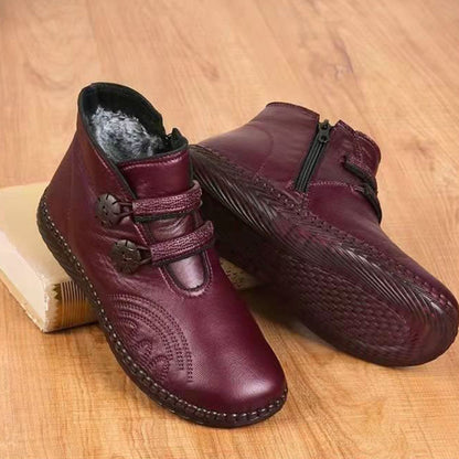 Fodrade Halkfria Platta Ankelstövlar för Dam