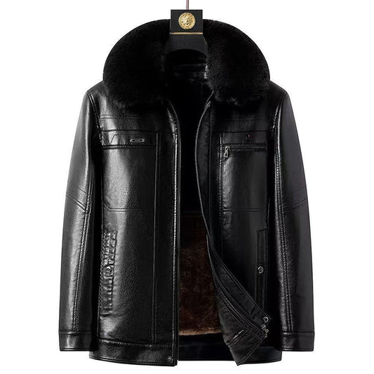 ❄️Winter Specials❄️ Men's Winter Leather Jacket with Plush Lining✈️ free shipping