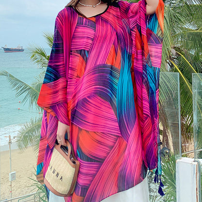 🔥Christmas Early Sale 80% off🎁🎄Women's Round Neck Colorful Lightweight Casual Shawl