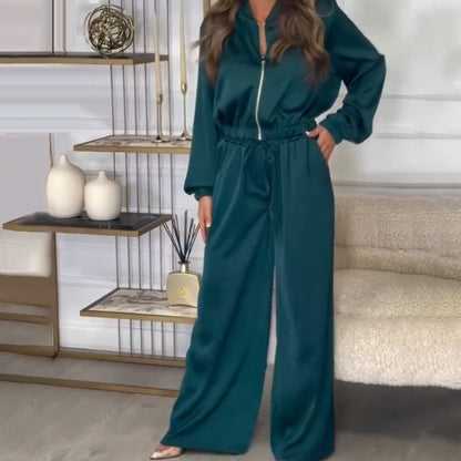 🎅Xmas Sales - 50% OFF🎄Women’s Elegant Dark Green Casual Loose 2-Piece Set