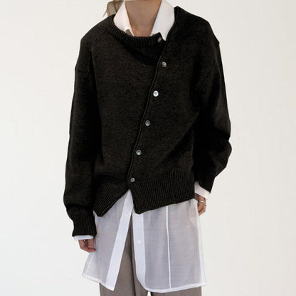 Women's Irregular Button-Up Sweater