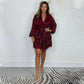 🎅Soldes de Noël à 65 % de réduction💥Mini-robe à paillettes et col en V pour femme