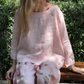 💥Promotion de vente chaude 49% de réduction💕Ensemble deux pièces haut uni et pantalon large à fleurs