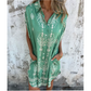 💕New Arrival Hot Sale 💕👗Loose-Fit Printed Short Sleeve Dress with Pockets