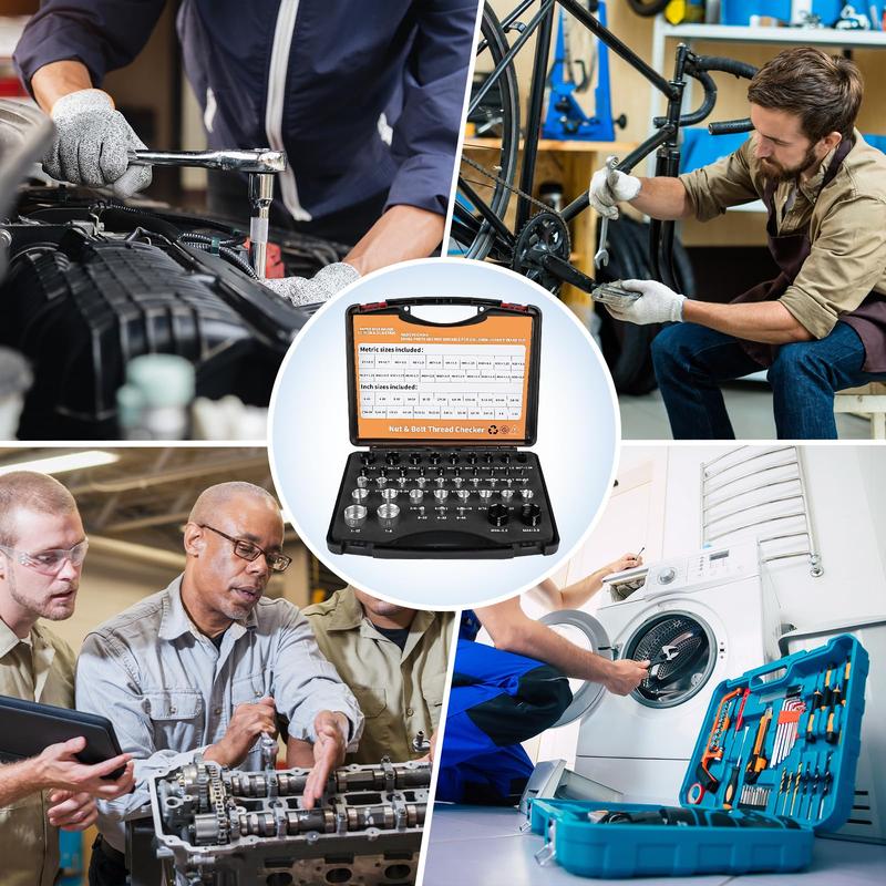 🔧50% RABATT! 🔥 Gängkontrollsats för Muttrar & Bultar – 44 Delar