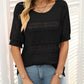 🎉Hot Sale 49% OFF🎉💃Women's Round Neck Hollow Knit Crochet Short Sleeve Sweater