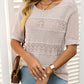 🎉Hot Sale 49% OFF🎉💃Women's Round Neck Hollow Knit Crochet Short Sleeve Sweater