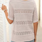 🎉Hot Sale 49% OFF🎉💃Women's Round Neck Hollow Knit Crochet Short Sleeve Sweater