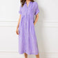 🔥LAST DAY SALE 👗Striped Lapel Button Down Shirt Dress | With Functional Pockets
