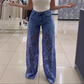 💃Summer fashion forward🌸🔥 Lace spliced jeans✈️ free shipping