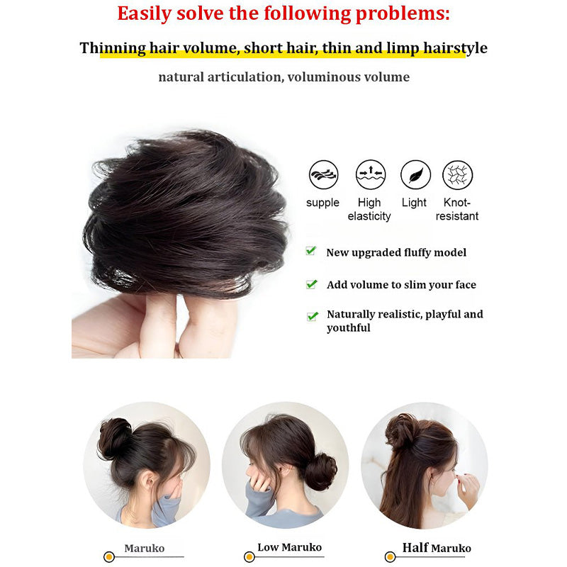 💇‍♀️ Köp 1 få 1 gratis! 🎀 Uppgraderad hårdel för fyllig och naturlig ”messy bun” – volymboost, hållbar & enkel att använda – perfekt present till henne 💝